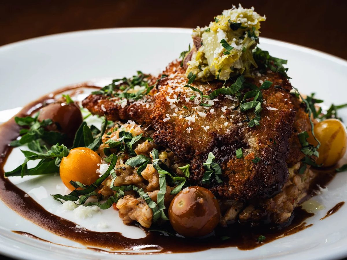 Cozy Method Park City Italian restaurant guide: Veal Milanese plated at LOMA