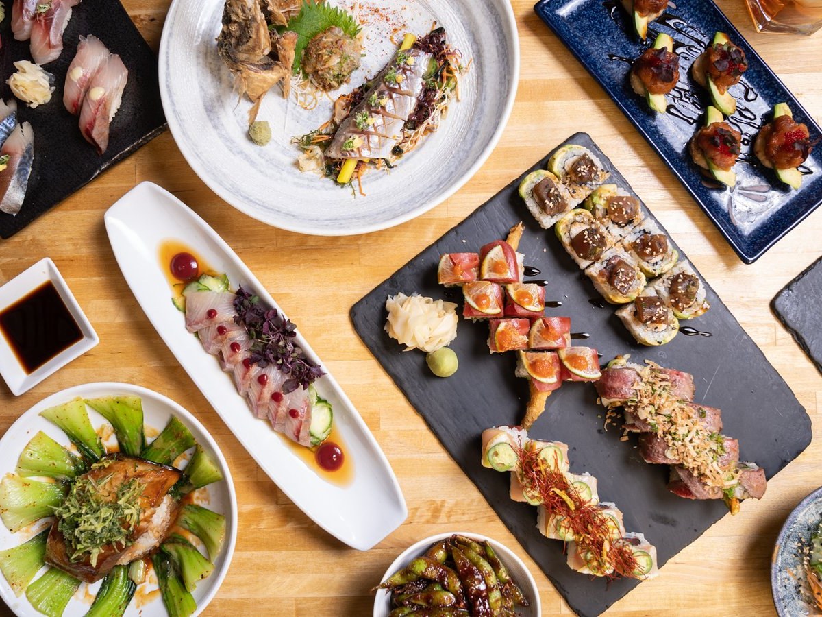 Cozy Method Park City sushi guide: nigiri, sashimi, and specialty rolls spread across the table at Yuki Yama Sushi